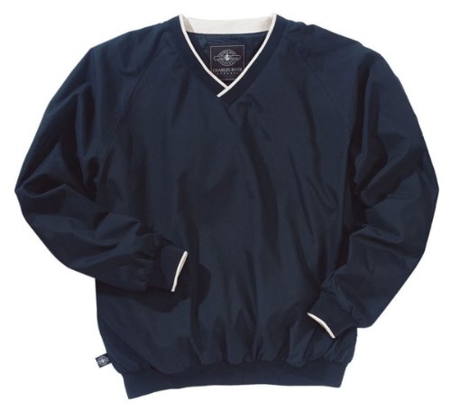 Charles River Apparel Men's Legend Golf and Windshirt Large Navy/White