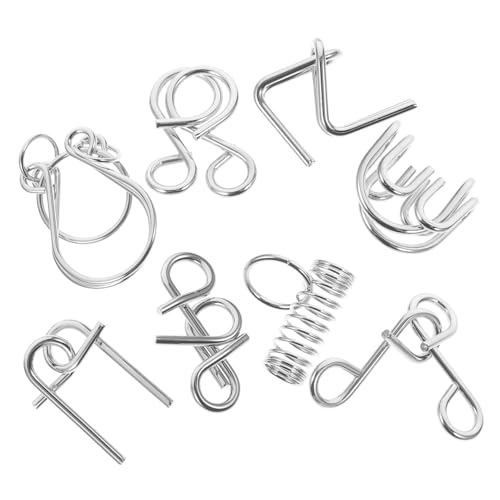 BESPORTBLE 8 peças quebra-cabeças metal antigo estilo desbloqueio adultos desafio inteligência