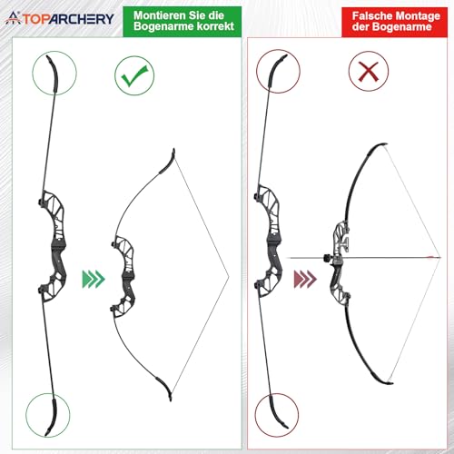 Pfeil und Bogen Set Erwachsene 20lbs Takedown Recurvebogen Sportbogen mit Zubehör Metall Riser für Rechtshänder Anfänger Outdoor-Bogenschießen & Zielübungen (orange)