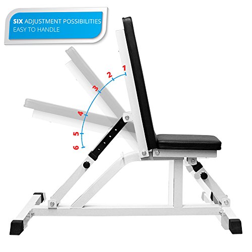 POWRX Fitnessbank voor gewichtheffen – multifunctionele bank voor spieropbouw – verstelbare rugleuning – schuimvulling en antislip onderkant - Image 3