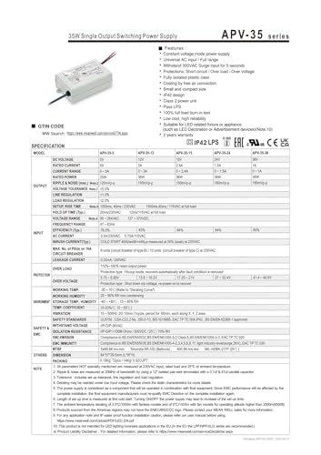 Alimentation à découpage sortie unique transformateur 24V APV-35-24V