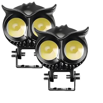 Owl Shape LED Bike Fog Light with Flicker Function 20W DC 9-85V Projector DRL Flood Light with Switch (Pack of 2)