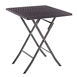  Mesa de jardín Plegable Negra de Acero Moderna Garden - LOLAhome
