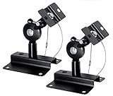 Wandhalterung Lautsprecher Wandhalter 2er Paar 15 kg belastbar neigbar 90° drehbar 360° Halter Wandmontage Box Befestigung Schrauben Set Wand schwarz 2X universal schnelle einfache Montage