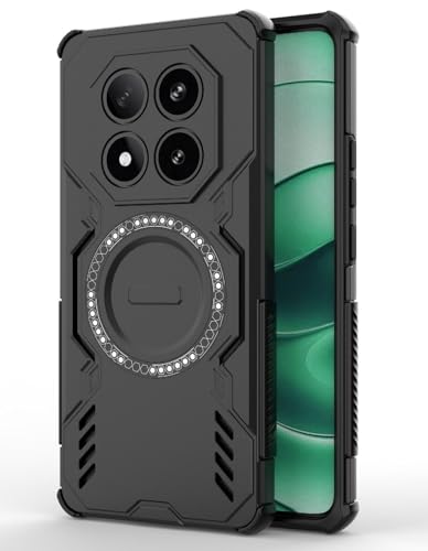 Image of Back Cover Case for Redmi Note 14 Pro 5G | 360 Protection Mobile Phone Case Mag-Safe | Camera Protection | Back Cover for Redmi Note 14Pro 5G / Note 14 Pro 5+G - Black TPU+PC