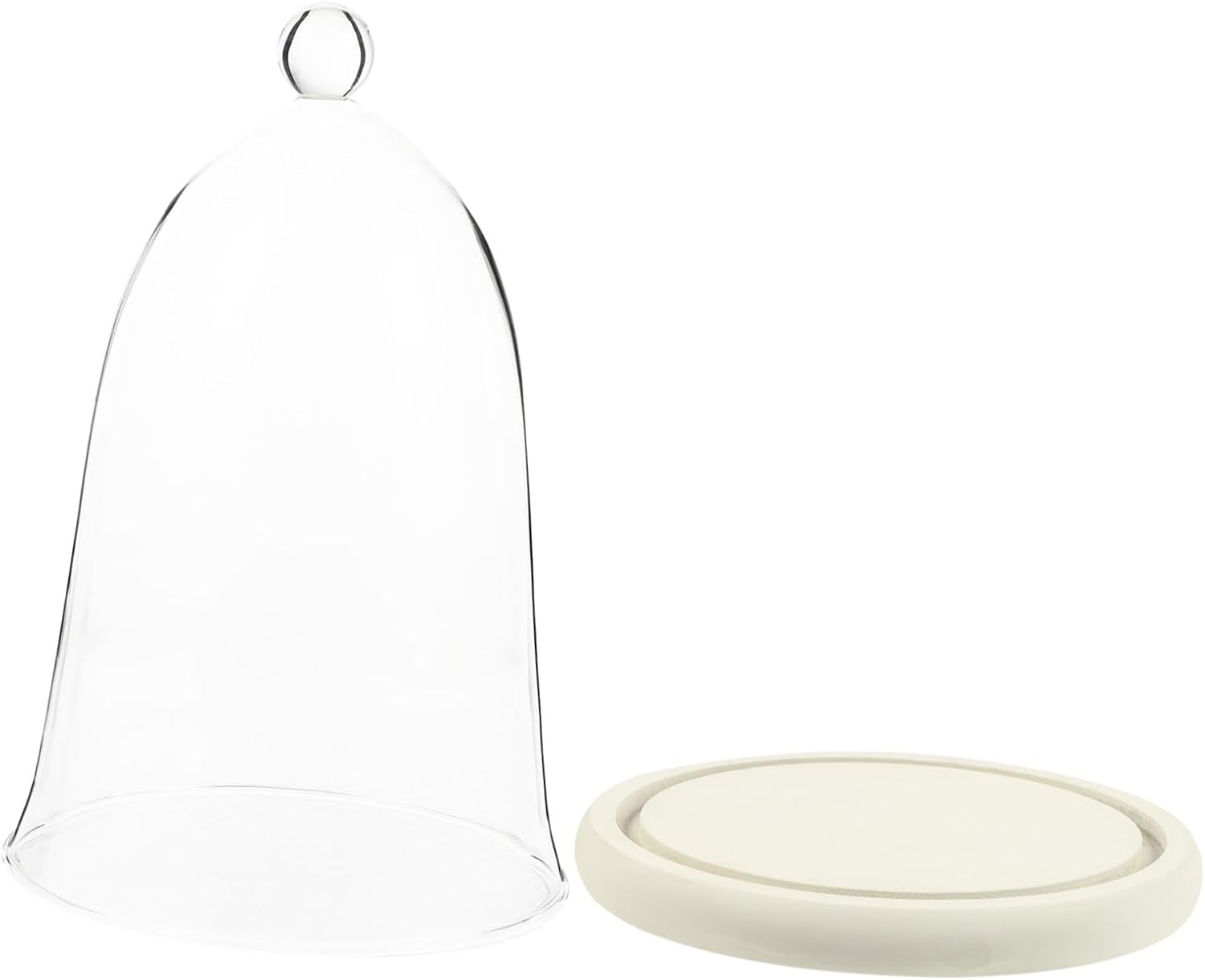 1set Preserved Flower Glass Cover for Landscape Elegant Glass Dome Base for Displaying Flowers Figurines Portable Home Decor for All Occasions