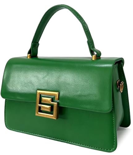 Image of Designer Satchel Purses For Women, Small Cute Crossbody Handbag, Ladies Vegan Leather Top Handle Bags