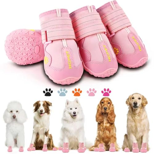 Hcpet Dog Shoes - Breathable Small to Medium Dog Boots, Pink, Size 2