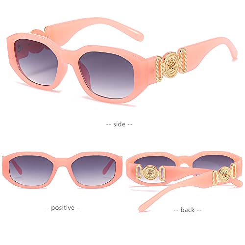 Image of LASPOR Irregular Sunglasses for Women Men Trendy Retro Vintage Rectangle Glasses Hexagon Shades Driving UV400 Protection