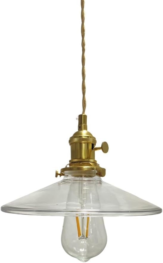 Lustre style minimaliste rétro avec abat-jour en verre transparent pour îlot de cuisine