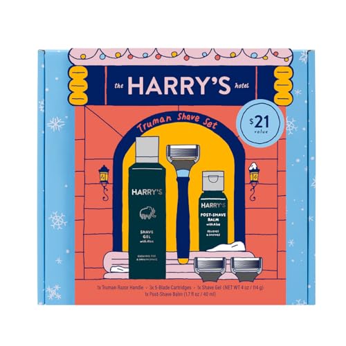 Harry's Holiday Shaving Gift Set for Men - Razor Handle, 3 Razor ...