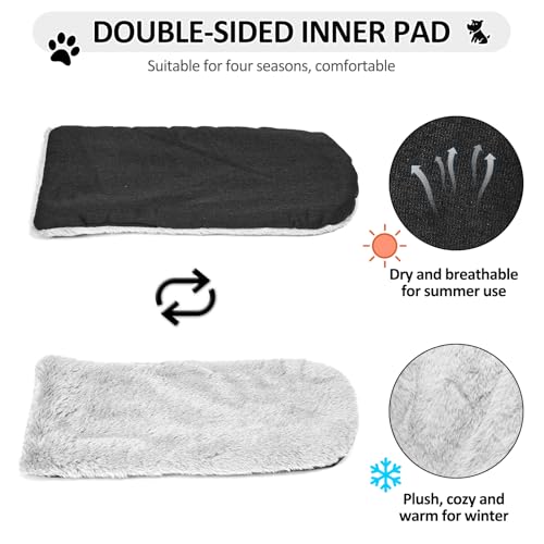 Lepark Assento de cachorro com console central para cães pequenos, assento de carro portátil para an