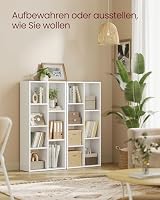 VASAGLE Custos Kollektion - Bücherschrank, Bücherregal, mit 7 Fächern, Büroregal, Würfelregal, Standregal, für Wohnzimmer, Schlafzimmer, Büro, Kinderzimmer, weiß LBC27WT – Ansicht 4