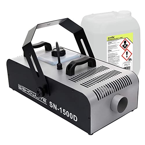 Set complet Showlite SN-1500 DMX machine à fumée 1500 W, y compris télécommande, minuteur, 5L fluide Cover
