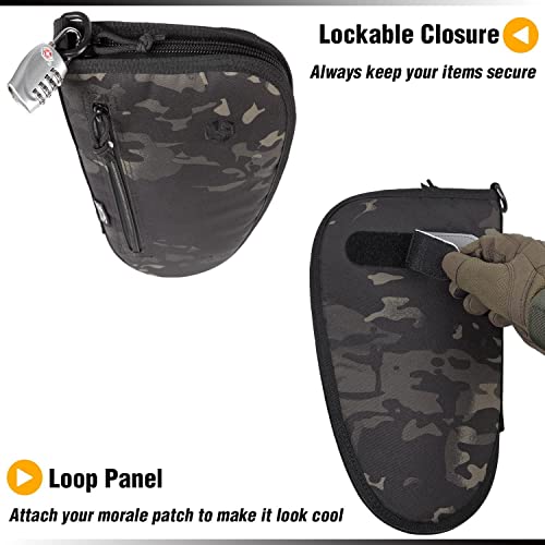 Dbtac Single Padded Pistol Bag Large (Black Camo) + Range Bag Large For 4+ Pistol (Black Camo), Lockable Zipper, Durable Material, Compact Design #TOP3