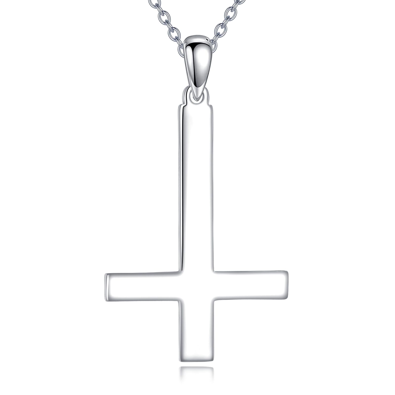 POPLYKE Cross Necklace 925 Sterling Silver Cross Pendant for Men Women