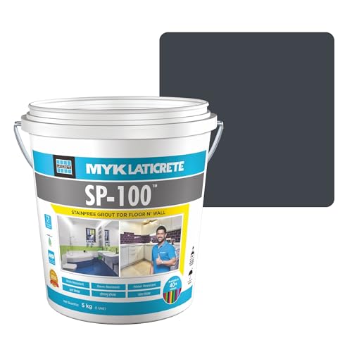 Image of MYK LATICRETE SP-100 Premium Epoxy Grout (45-Raven, 5KG)-Stain & Germ Resistant & Water-Resistant-Food Grade CFTRI Certified Epoxy-Grout-Home, Kitchen & Bathroom-Floor & Wall Tile Joints
