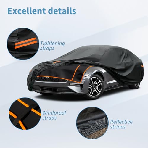 Image of Kayme Hail Protector Car Cover, Anti Hail Multilayer Thickened Full Car Cover,Outdoor Waterproof All Weather Custom Fit Sedan Ford Mustang, Toyota Camry, Honda Accord, Chevrolet Corvette etc