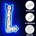 Garage Open Arrow Neon Sign,Car Signs neon Light for Man Cave Auto Repair Shop Workshop Birthday Father Gift Decor(blue+right)
