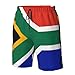South Africa African Flag Men's Swim Trunks Beach Short with Mesh Lining and Pockets Breathable Classic Athletic Cargo Shorts Gift Large