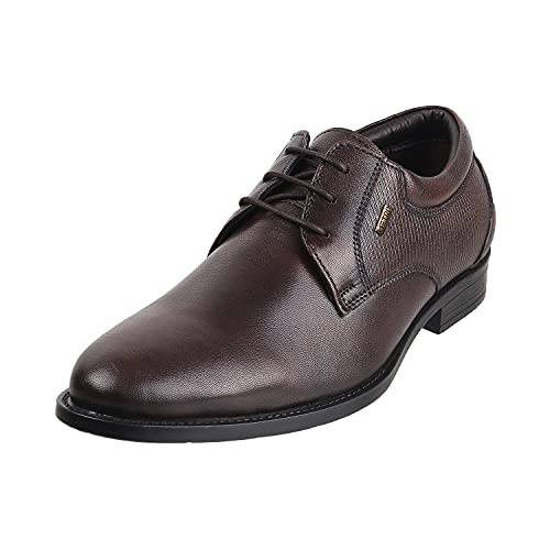 Image of Metro Men's Faux Leather Texture Panel Stylish Lace-up Formal Shoes