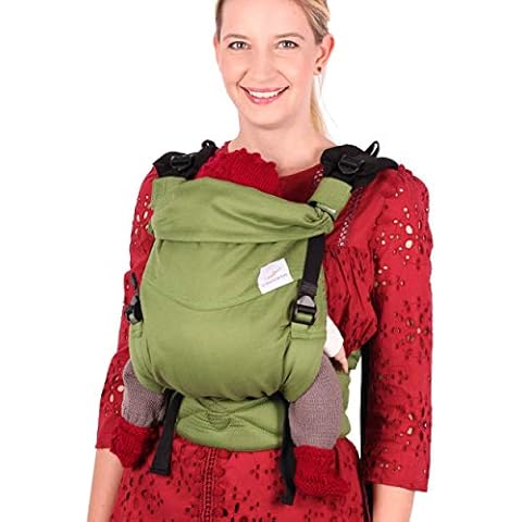 Schmusewolke Comfort Baby Carrier Newborn and Toddler Olivine Organic Cotton Baby Size 0-12 Months 3-12 kg Stomach and Back Carrier Cover