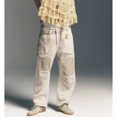 Baggy Barrel Jeans for Women Y2K Drawstring Wide Leg Boyfriend Denim Ankle Pants with Pockets2