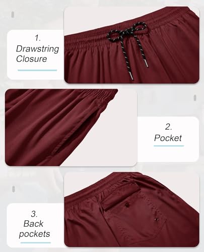 Image of Gleeease 5inch Mens Swim Trunks: 2 in 1 with Compression Liner Lined Soft Stretch Quick Dry Solid Pockets Drawstring Beach