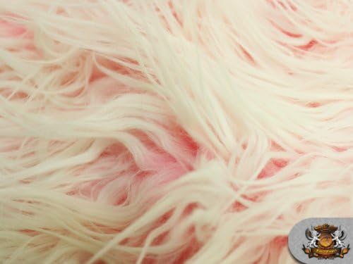 Faux Fur Long Pile ULTRA MONGOLIAN 2 TONE PINK Fabric / 64" W/Sold by the yard