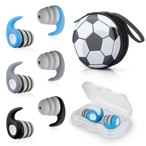 Ohrstöpsel Schwimmen für Erwachsene, 3 Paar ohrenschutz schwimmen mit Aufbewahrungsbox, Wasserdichte Wiederverwendbare Schwimmstöpsel, Silikon Ohrenstöpsel für Duschen (Erwachsene-Schwarz, Grau, Blau)