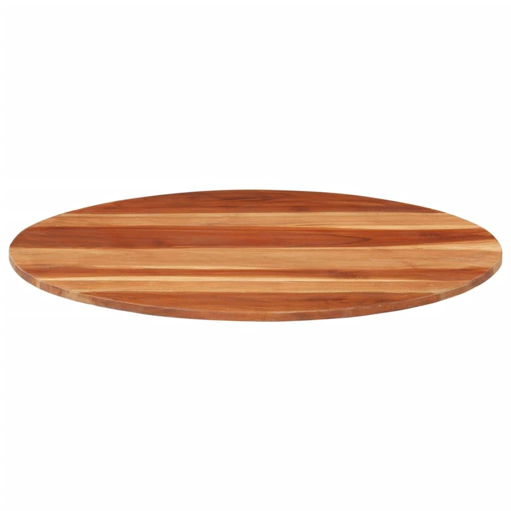 Tomostar Dessus de Table, Plateau de Table à Manger Remplacement Bois Massif d'acacia Rond 15-16 mm 80 cm