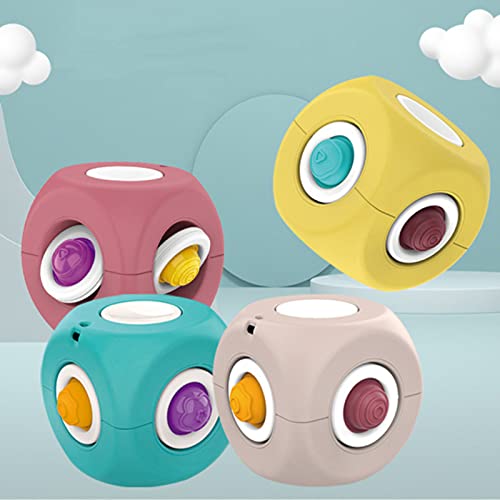 JINGQII Jouet Fidget Cube Magique, Soulagement de l'anxiété et du Stress Fidget Toys, Cube de filage de Temps de décompression pour Enfants de 4 pièces pour Le Bureau d'adultes d'enfants Cover