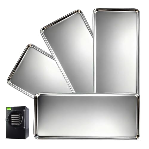 indiedouker Metal Trays for Harvest Right Home Pro Freeze Dryer - Heavy-Duty 304 Stainless Steel,Custom-Made Fit for Small Harvest Right Freeze Dryer (Small-4pack)