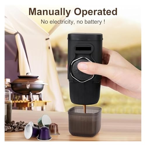 Cafetera portátil manual 2 en 1 para espresso y café miniatura 3