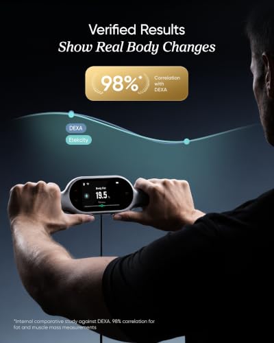 Image of Etekcity WiFi 8-Electrode Smart Scale for Body Weight and Fat | Body Composition Scale with Color Handle Display, 50+ Metrics, 5-Segment Analysis, WiFi Auto Sync and USB-C Charging