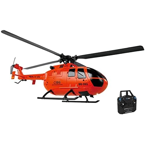 efaso C186 RC Helikopter BO-105 Hubschrauber rot ferngesteuert Flybarless Sechs-Achsen Gyroscope - Autostart-Landung 4-Kanal RC Hubschrauber RTF 2,4GHz Cover