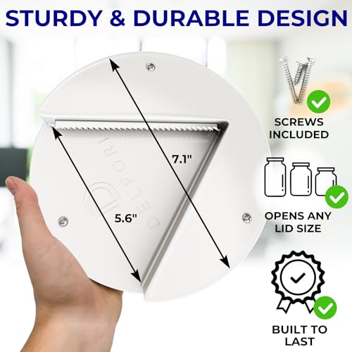 Delfori Under Cabinet Lid Jar Opener - For Weak Hands And Seniors With Arthritis - Heavy Duty, Allows To Easily Unscrew Any-Size Lid - Effortless Bottle & Can Opener For Your Kitchen thumb #2