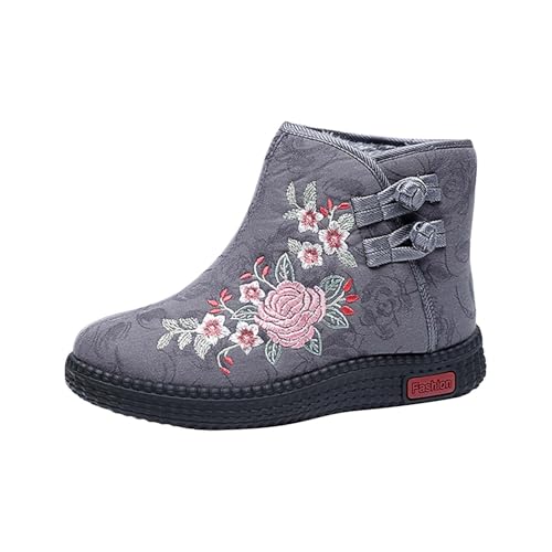 Bottes d'hiver doublées pour femme - Bottes d'hiver à enfiler - Bottines courtes - Chaudes - Bottines d'hiver - Bottes d'hiver - Bottes thermiques - Chaussures de travail, chaussures de loisirs