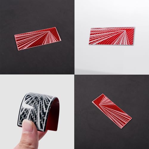 Image of Fit for Real Carbon Fiber Dual Motor Badge Emblem Sticker Plaid Decor Compatible for Model Y Juniper Souvenir Edition Accessories(Red)