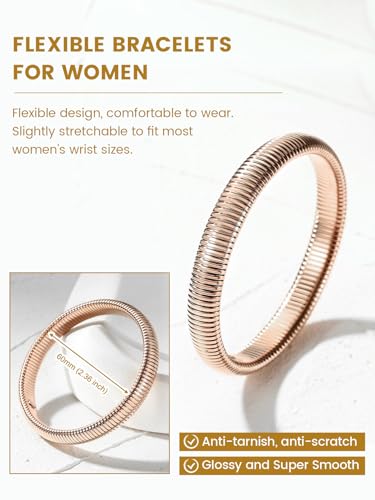 Keystyle DH22566M-10-USG Rose Gold Bracelets Stretch Cuff Bangle thumb #4