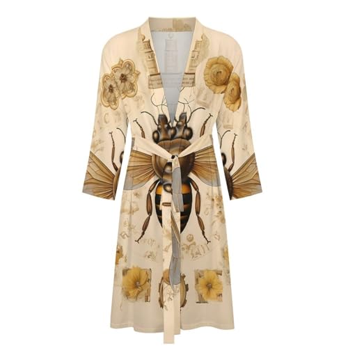 French Bee Mens Bath Robe Lightweight Soft Bathrobe Knee Length Spa Sleepwear4