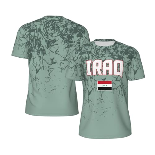 DABOYOZHZH Iraq Flag Cool Iraqans (52) Sports Jersey Mesh T-Shirt 3D Print for Running Cycling Soccer Tennis Fitness Climbing Shirts