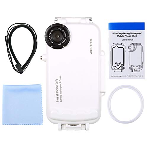 Haweel for iPhone XR Underwater Housing Professional [40m/130ft] Diving Case for Diving Surfing Swimming Snorkeling Photo Video with Lanyard (iPhone XR, White) - Thumbnail 4
