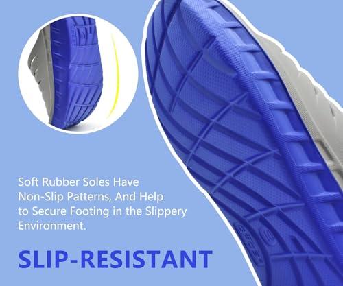 Image of GPOS Mens Sport Recovery Sandals Plantar Fasciitis Thick Cushion Slides Sandals Lightweight Comfort Orthotic Slippers