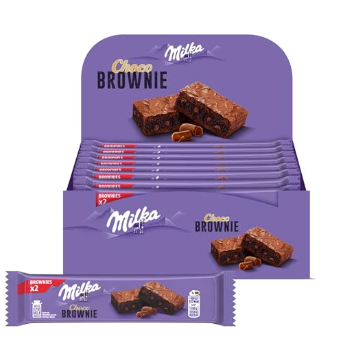 MILKA - Choco Brownie - Gâteau Moelleux Chocolat au Lait Milka et Pépites de Chocolat - Lot...