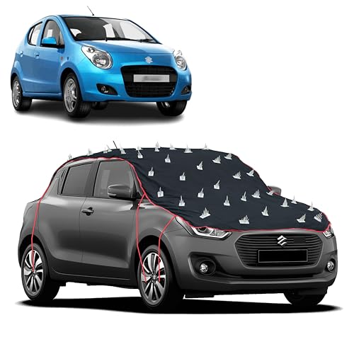 Image of Dog Protection Spike Car Cover for A-Star Bonnet to Roof Easy Installation with 4 Elastic Hook Strap | Anti-Scratch Soft Cotton Inner | Complete Protection from Street Dogs & Monkeys