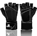 RIMSports Weight Lifting Gloves With Wrist Wrap, Best Lifting Gloves, Premium Weights Lifting Gloves, Rowing Gloves, Biking Gloves, Training Gloves, Grip Gloves (Black XL)