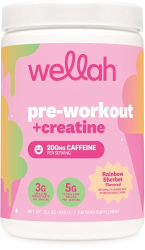 Wellah Wellah Pre-Workout + Creatine Powder (Rainbow Sherbert) 30 Servings sold by Nutricost - Amazon Seller - US