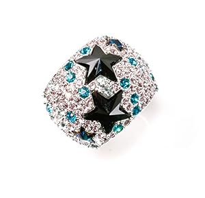 Glamourzone Glamourzone Damen Cocktailring "Tara" Swarovski Elements Sterne
