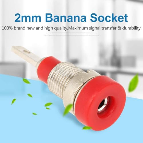Image of TOPINCN 5PCS Panel Mount Banana Socket Mixed Color Banana Socket 2.0mm Jack for Panel Mounting Test Probes Connectors Stackable Wire Solder Multimeter